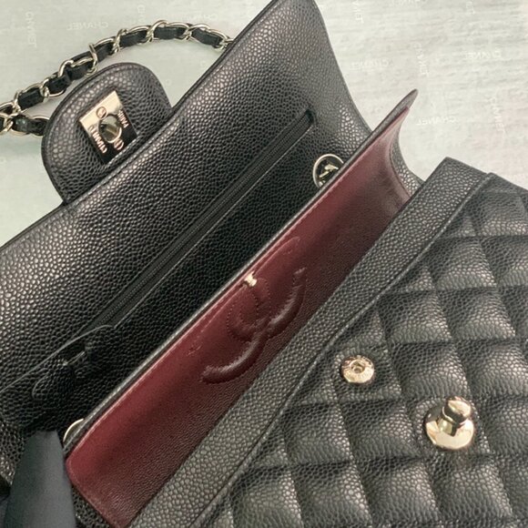 CHANEL CF Classic flap 25CM medium black silver buckle A01112 - Picture 7 of 9